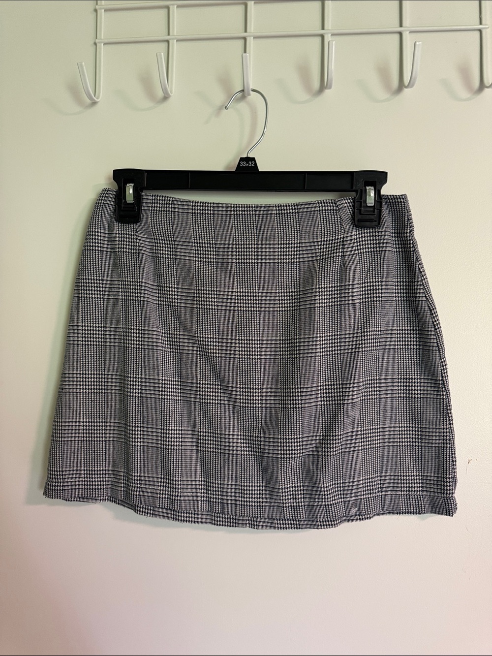 Classic Navy & White Plaid Mini Skirt